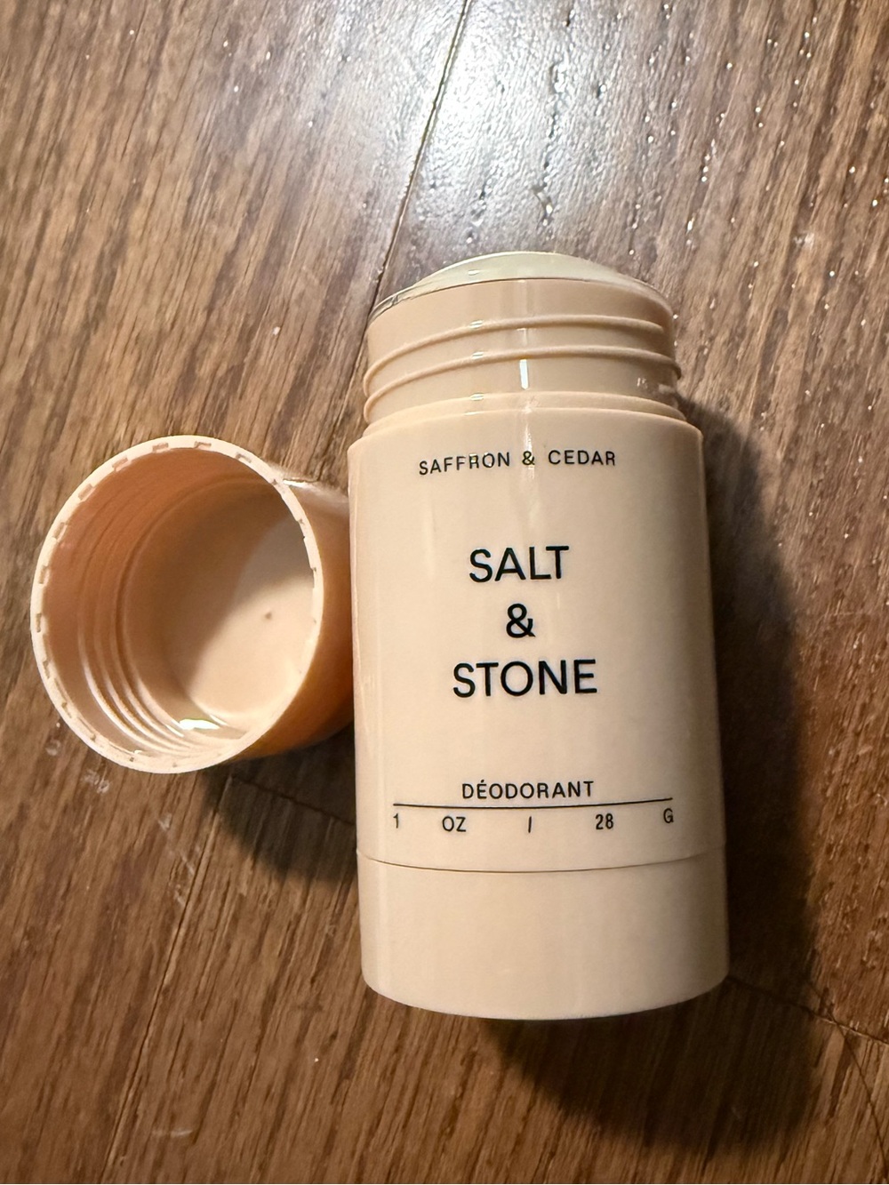 *NEW*1oz*Salt & Stone* Saffron & Cedar Deodorant Stick - Peach
